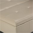 Simpli Home Dover Faux Leather Coffee Table Storage Ottoman in Cream