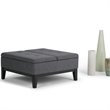 Simpli Home Dover Coffee Table Storage Ottoman in Slate Gray