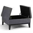 Simpli Home Dover Coffee Table Storage Ottoman in Slate Gray