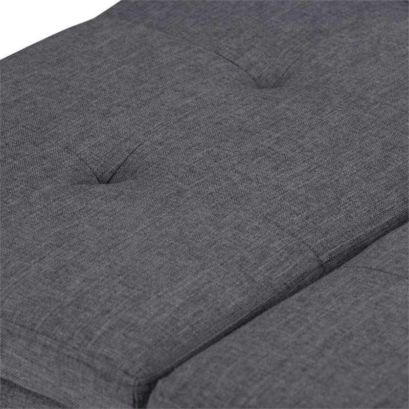 Simpli Home Dover Coffee Table Storage Ottoman in Slate Gray