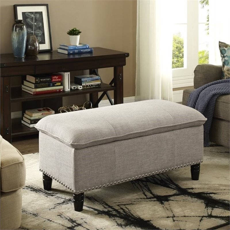 Simpli Home Emily Pillow Top Storage Bench In Natural 3axcot 247 Nl