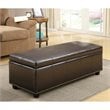 Simpli Home Kingsley Storage Bench in Brown