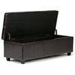 Simpli Home Kingsley Storage Bench in Brown