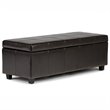 Simpli Home Kingsley Storage Bench in Brown