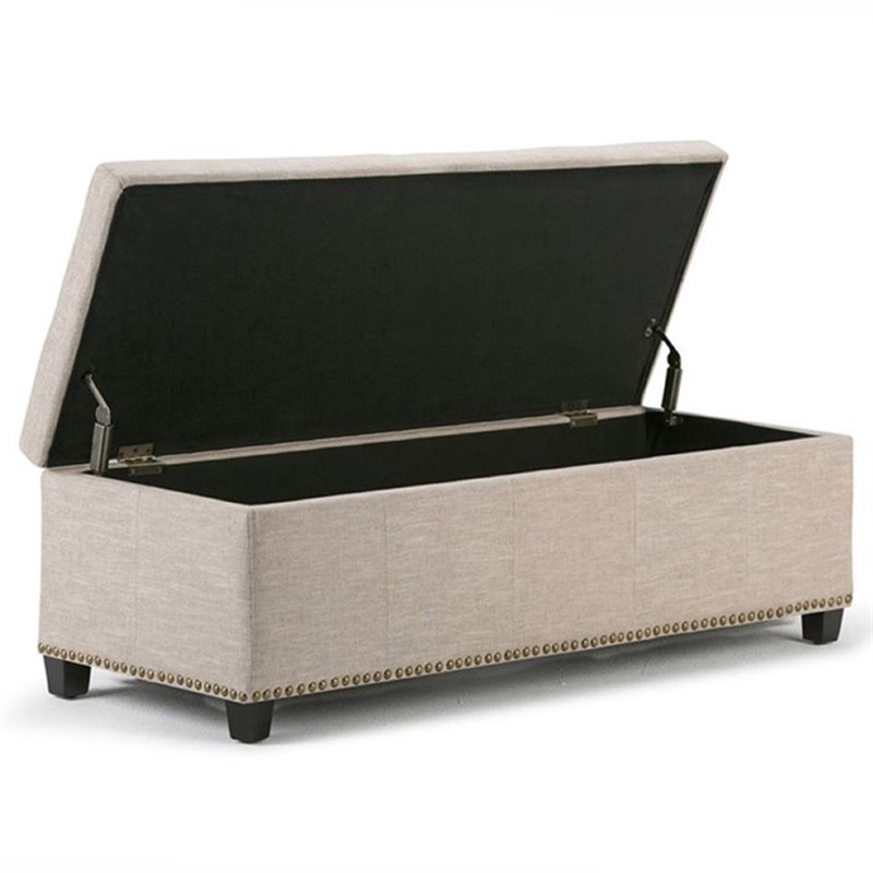 Simpli Home Kingsley Storage Bench in Natural