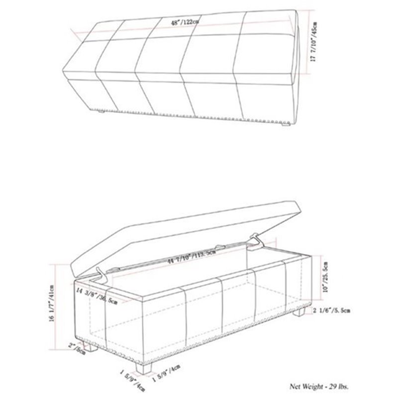 Simpli Home Kingsley Storage Bench in Natural