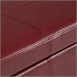 Simpli Home Kingsley Faux Leather Storage Bench in Radicchio Red