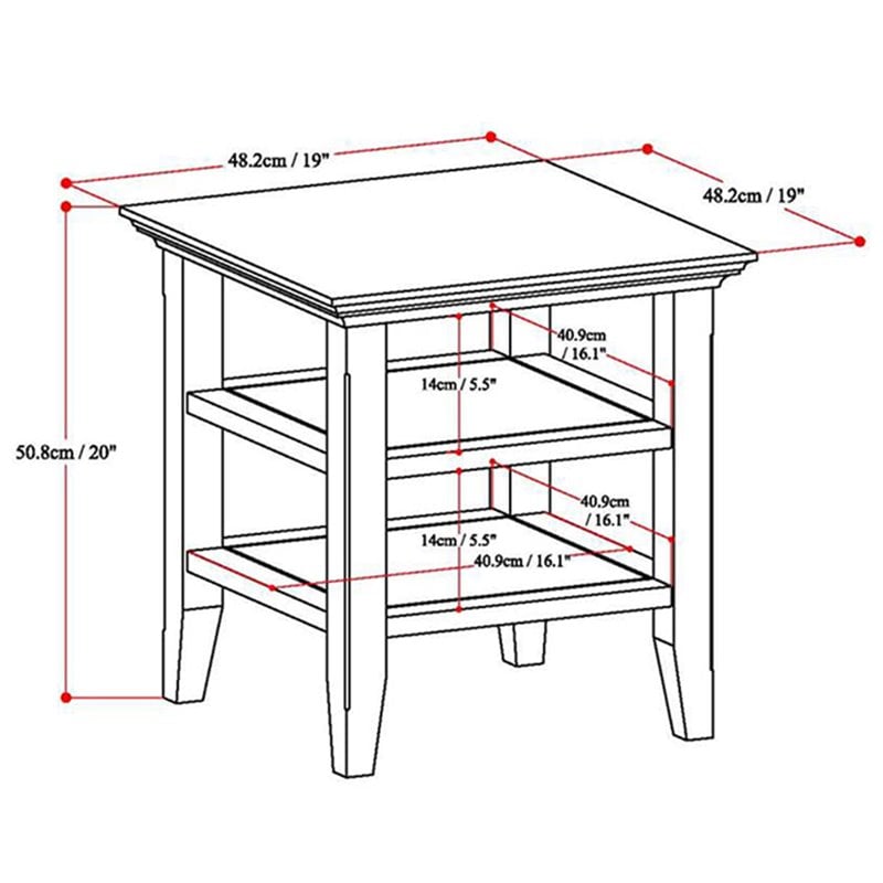 Simpli Home Acadian Solid Wood 19 