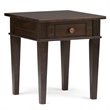 Simpli Home Carlton Wood 18&quot Square Transitional End Side Table in Brown