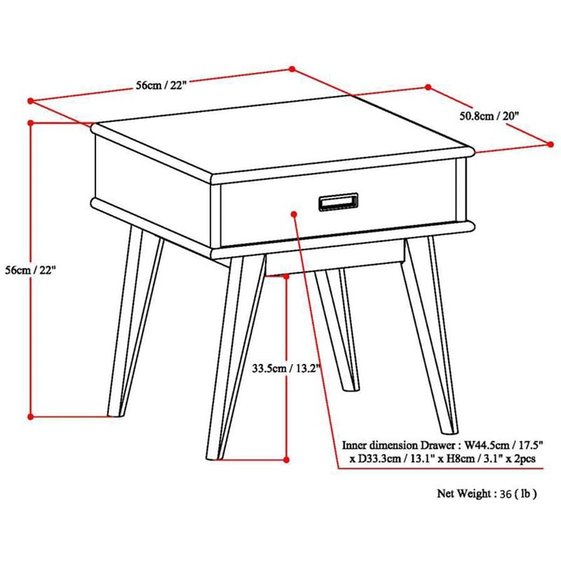 Simpli Home Draper Solid Hardood 22 