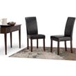 Simpli Home Acadian Parson Dining Chair (Set of 2) Midnight Black Faux Leather