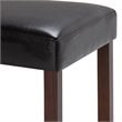 Simpli Home Acadian Parson Dining Chair (Set of 2) Midnight Black Faux Leather