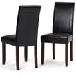 Simpli Home Acadian Parson Dining Chair (Set of 2) Midnight Black Faux Leather