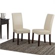 Simpli Home Acadian Transitional Parson Dining Chair (Set of 2) in Satin Cream Faux Leather
