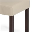 Simpli Home Acadian Transitional Parson Dining Chair (Set of 2) in Satin Cream Faux Leather