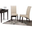 Avalon Transitional Deluxe Parson Dining Chair (2pc) in Satin Cream Faux Leather