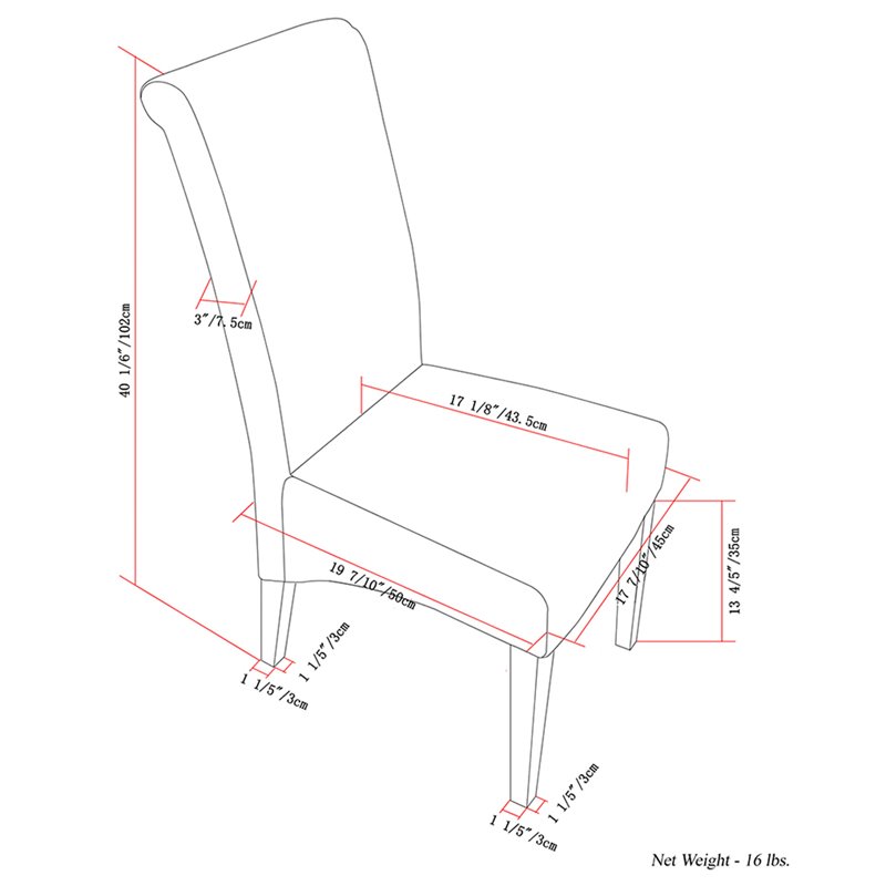 Avalon Transitional Deluxe Parson Dining Chair (2pc) in Satin Cream Faux Leather