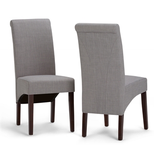 Avalon Deluxe Parson Dining Chair (Set of 2) in Dove Gray Linen Look Fabric