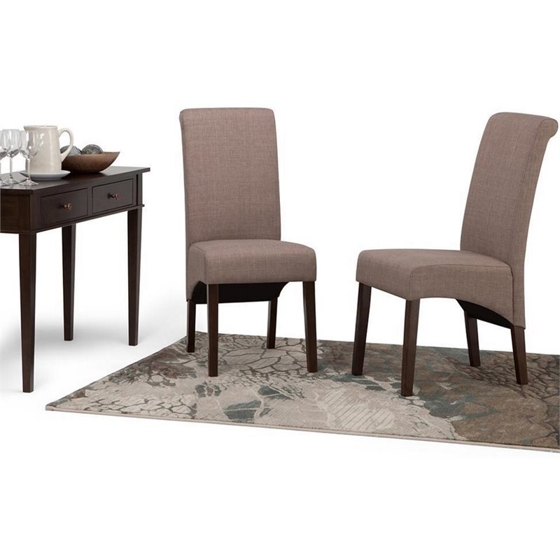 Simpli Home Avalon Deluxe Parson Dining Chair In Mocha Set Of 2 Ws5134 Lml 3454