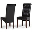 Cosmopolitan Transitional Tufted Parson Chair (Setof 2) in Black Faux Leather