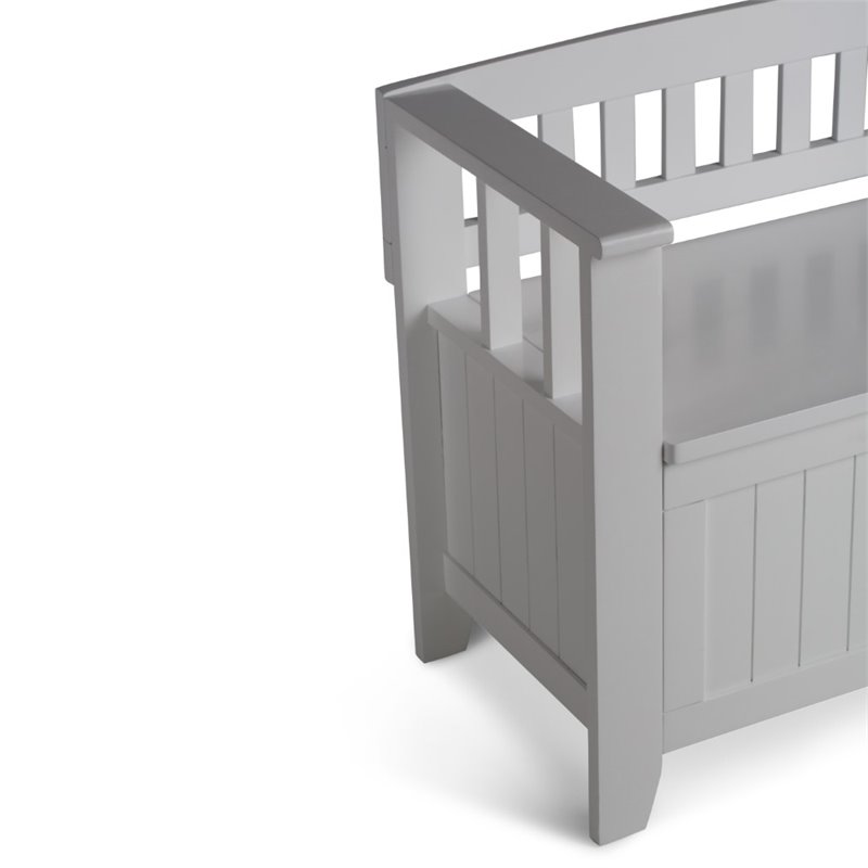 Simpli Home Acadian Solid Wood 48 " Transitional Entryway Storage Bench