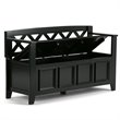 Amherst 48 inch Wide Solid Wood Transitional Entryway Bench in Black