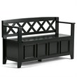 Amherst 48 inch Wide Solid Wood Transitional Entryway Bench in Black