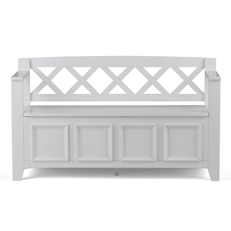 Amherst 48 inch Wide Solid Wood Transitional Entryway Bench in White