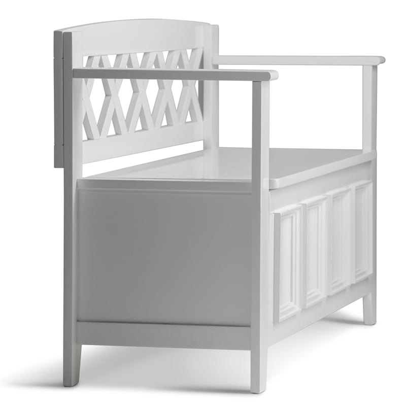 Amherst 48 inch Wide Solid Wood Transitional Entryway Bench in White