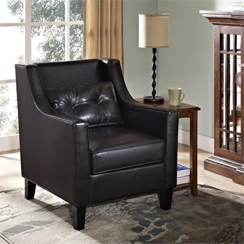 Simpli Home Ashland Faux Leather Club Chair In Brown 840469012967 Simpli Home Ashland Faux Leather Club Chair In Brown