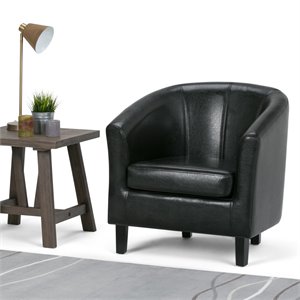 Faux Leather Tub Chair in Black