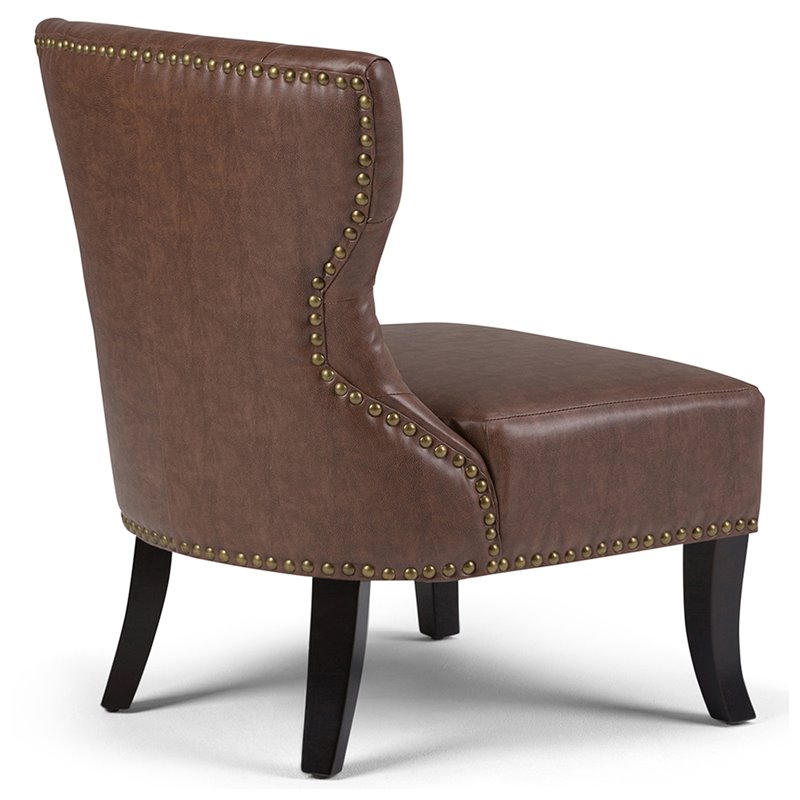 Simpli Home Kitchener Accent Chair in Rustic Brown - AXCKITS7305-RB