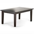 Simpli Home Acadian Transitional 7 Pc Dining Set with 6 Upholstered Parson Chairs in Midnight Black Faux Leather