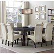 Avalon 9 Pc Dining Set with 6 Dining Chairs in Satin Cream Faux Leather