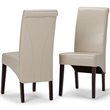 Avalon 9 Pc Dining Set with 6 Dining Chairs in Satin Cream Faux Leather