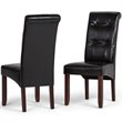 Cosmopolitan 7 Pc Dining Set with 6 Dining Chairs in Midnight Black Faux Leather