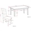 Cosmopolitan 7 Pc Dining Set with 6 Dining Chairs in Cream Faux Leather