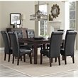 Cosmopolitan 9 Pc Dining Set with 8 Dining Chairs in Midnight Black Faux Leather