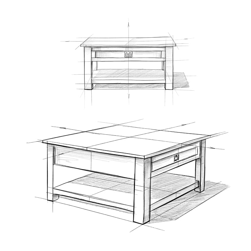 Simpli Home Monroe Coffee Table in Distressed Charcoal Brown