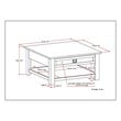 Simpli Home Monroe Coffee Table in Distressed Charcoal Brown