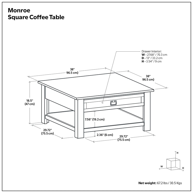 Simpli Home Monroe Coffee Table in Distressed Charcoal Brown