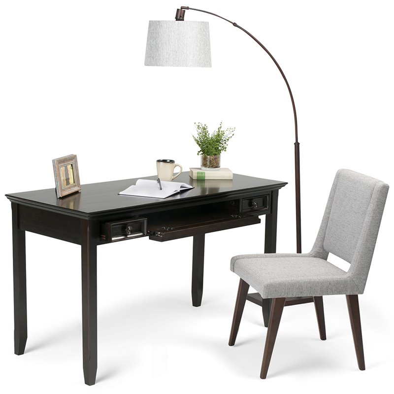 Simpli Home Amherst Computer Desk in Dark Brown AXCAMH008