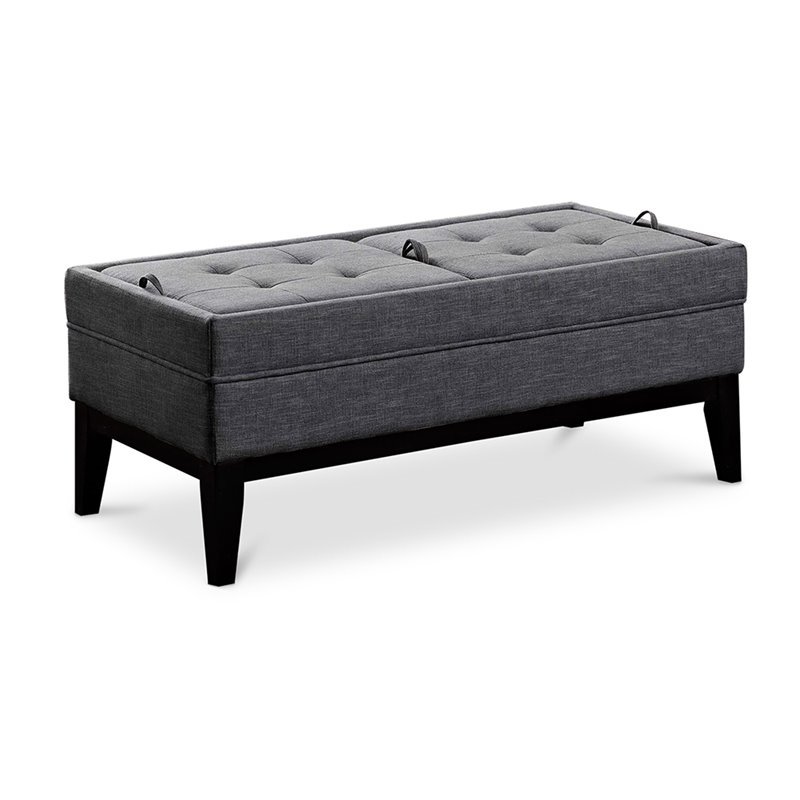 Simpli Home Castlerock Storage Ottoman In Slate Gray Simpli Home Castlerock Storage Ottoman In Slate Gray