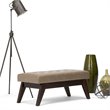 Draper 40 in W Solidwood Modern Tufted Ottoman Bench in Ash Blonde Faux Leather