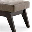 Draper 40 in W Solidwood Modern Tufted Ottoman Bench in Ash Blonde Faux Leather