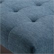 Draper 40 in. W Solidwood Tufted Ottoman Bench in Denim Blue Linen Look Fabric