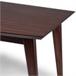 Draper Solid Wood 66 inch x 40 inch Rectangle Modern Dining Table in Java Brown