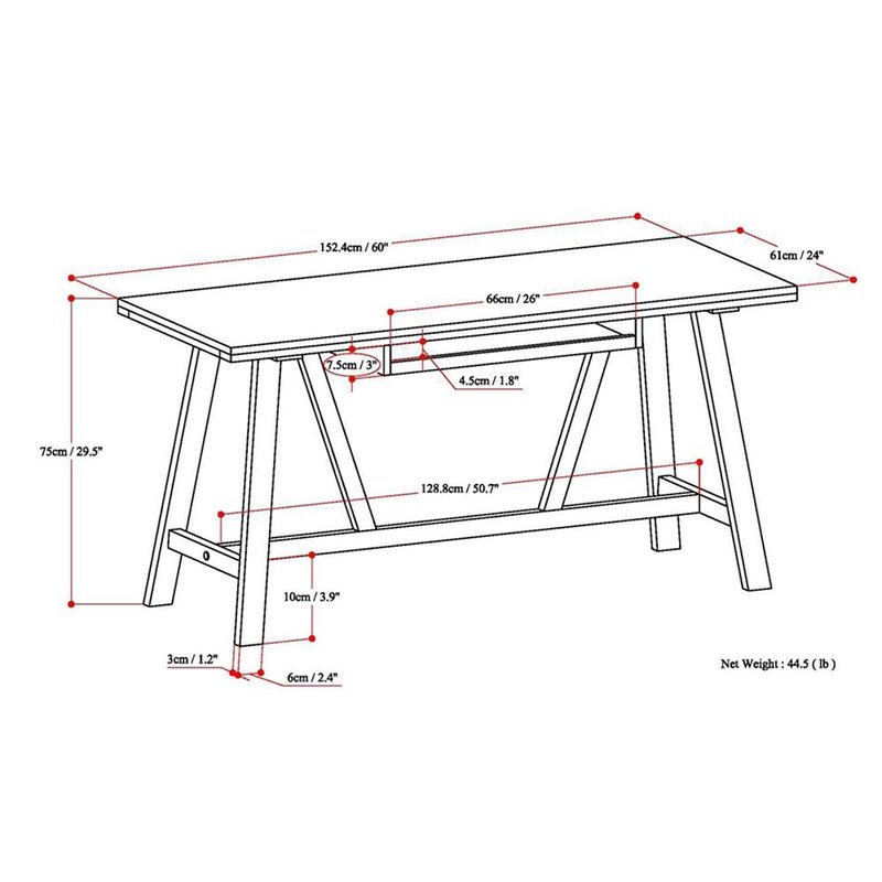 Simpli Home Dylan Solid Wood Industrial 60 
