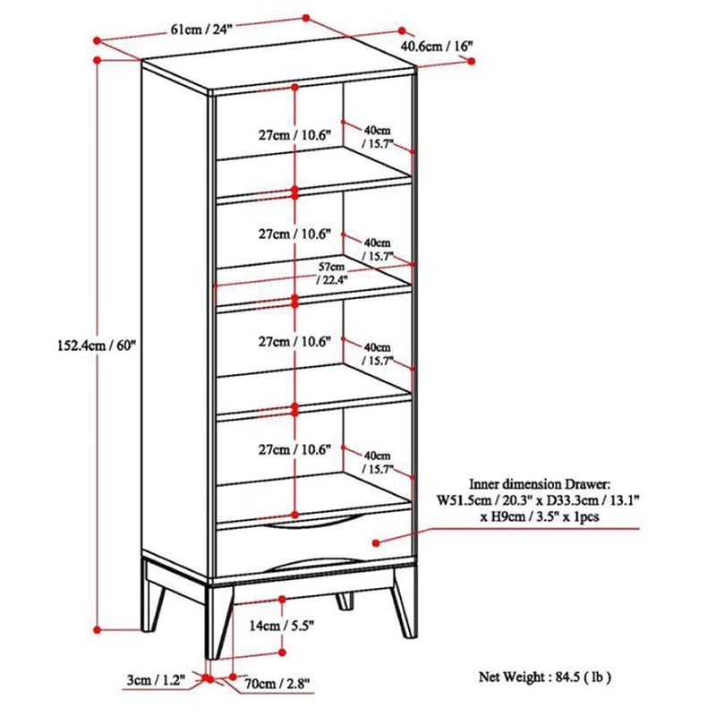 Simpli Home Harper Solid Hardood 60 