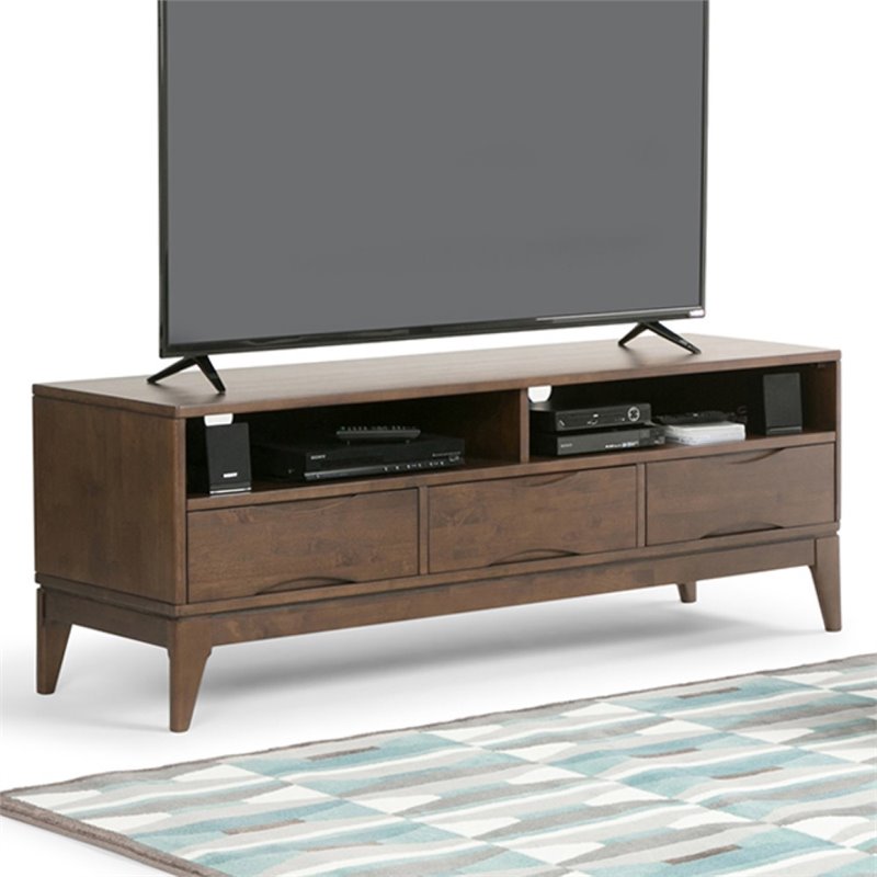 Details About Simpli Home Harper 60 Tv Stand In Walnut Brown